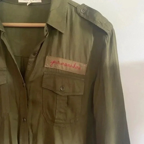 Life in Progress Military Green Button Down - Picture 3 of 9